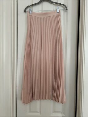 SHEIN Dusty Pink Pleated Midi Skirt